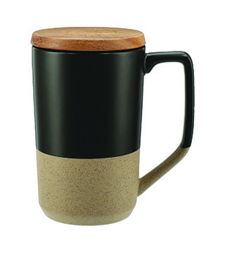 BLK23-1626-35 - Tahoe Tea & Coffee Ceramic Mug with Wood Lid 16oz