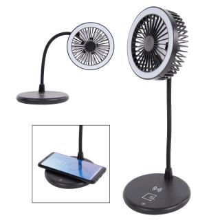 BLK23-25008 - Desktop Fan With Ring Light & Wireless Charger