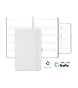 BLK25-QG18V - ECO rPET Medio Lined Recycled White Page Journal