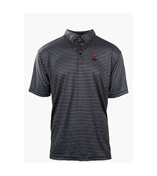 EO1-019 - Men's Black/Steel Stripe Golf Polo