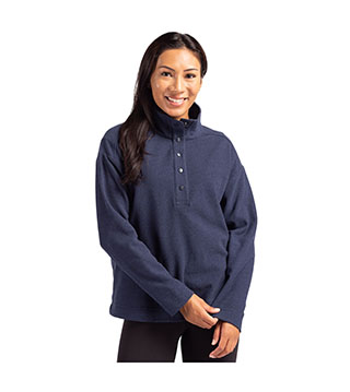 LCK00180 - Ladies Hunts Point Eco Textured Fleece Recycled Snap Pullover